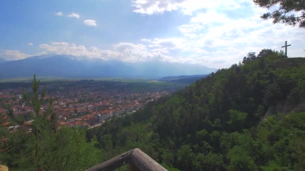 Vacker utsikt över bergen. Razlog Bulgarien — Stockvideo