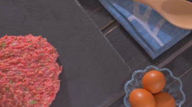 Köfte için Köfte. Ev yapımı. üst görünüm 