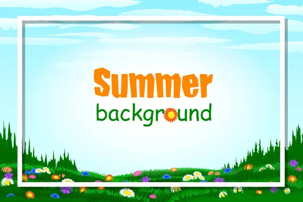 Nature spring or summer background - place for text — Stock Vector