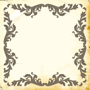 Tasarım için vintage elementlerin vektör barok 'u. 