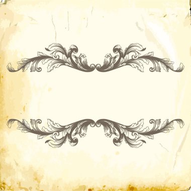 Tasarım için vintage elementlerin vektör barok 'u. 