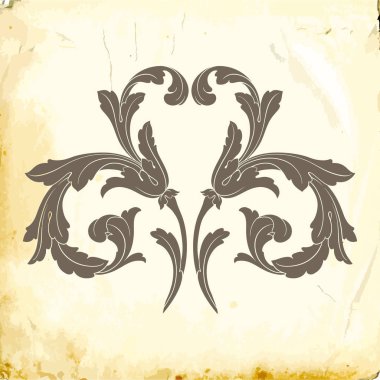 Tasarım için vintage elementlerin vektör barok 'u. 