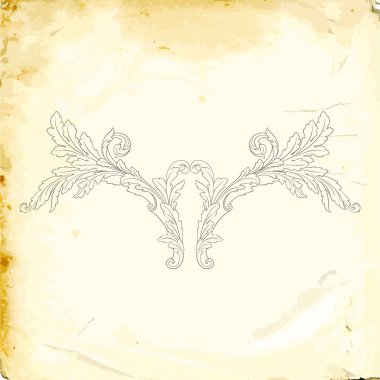 Tasarım için vintage elementlerin vektör barok 'u. 