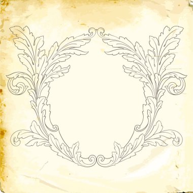 Tasarım için vintage elementlerin vektör barok 'u. 