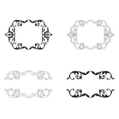 Tasarım için vintage elementlerin vektör barok 'u. 