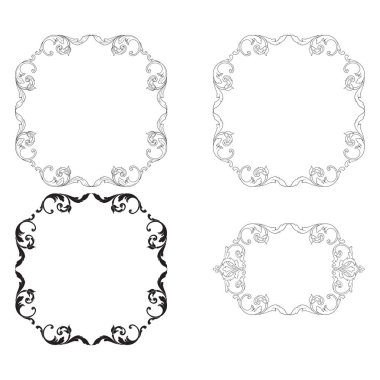 Tasarım için vintage elementlerin vektör barok 'u. 