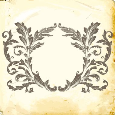 Tasarım için vintage elementlerin vektör barok 'u. 