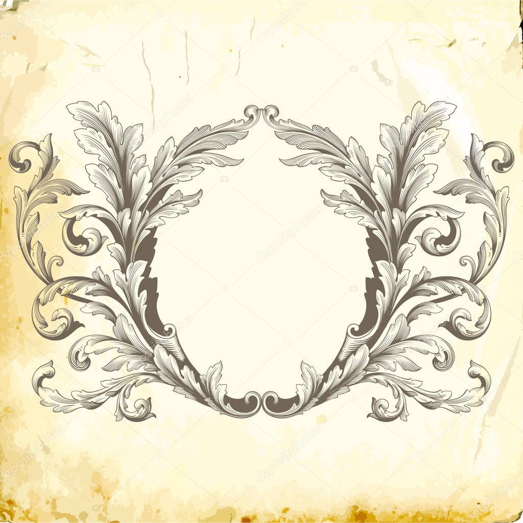 Vector baroque of vintage elements for design. 