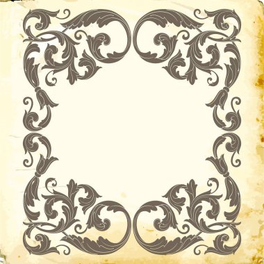 Tasarım için vintage elementlerin vektör barok 'u. 