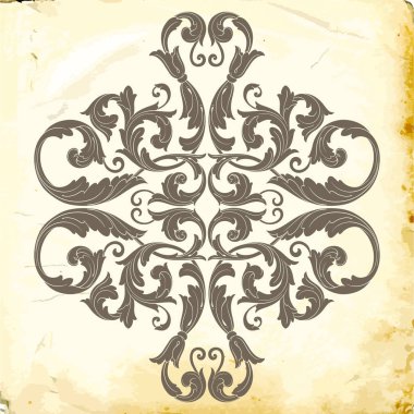 Tasarım için vintage elementlerin vektör barok 'u. 