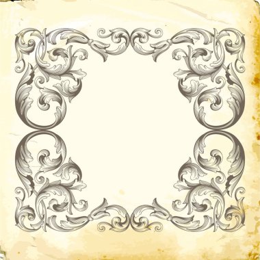 Tasarım için vintage elementlerin vektör barok 'u. 