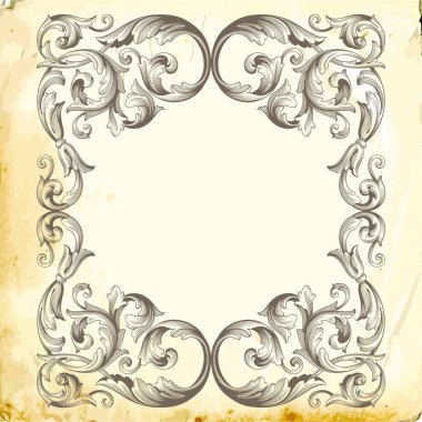 Tasarım için vintage elementlerin vektör barok 'u. 