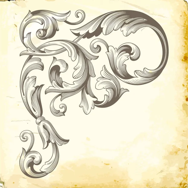 Tasarım için vintage elementlerin vektör barok 'u. 