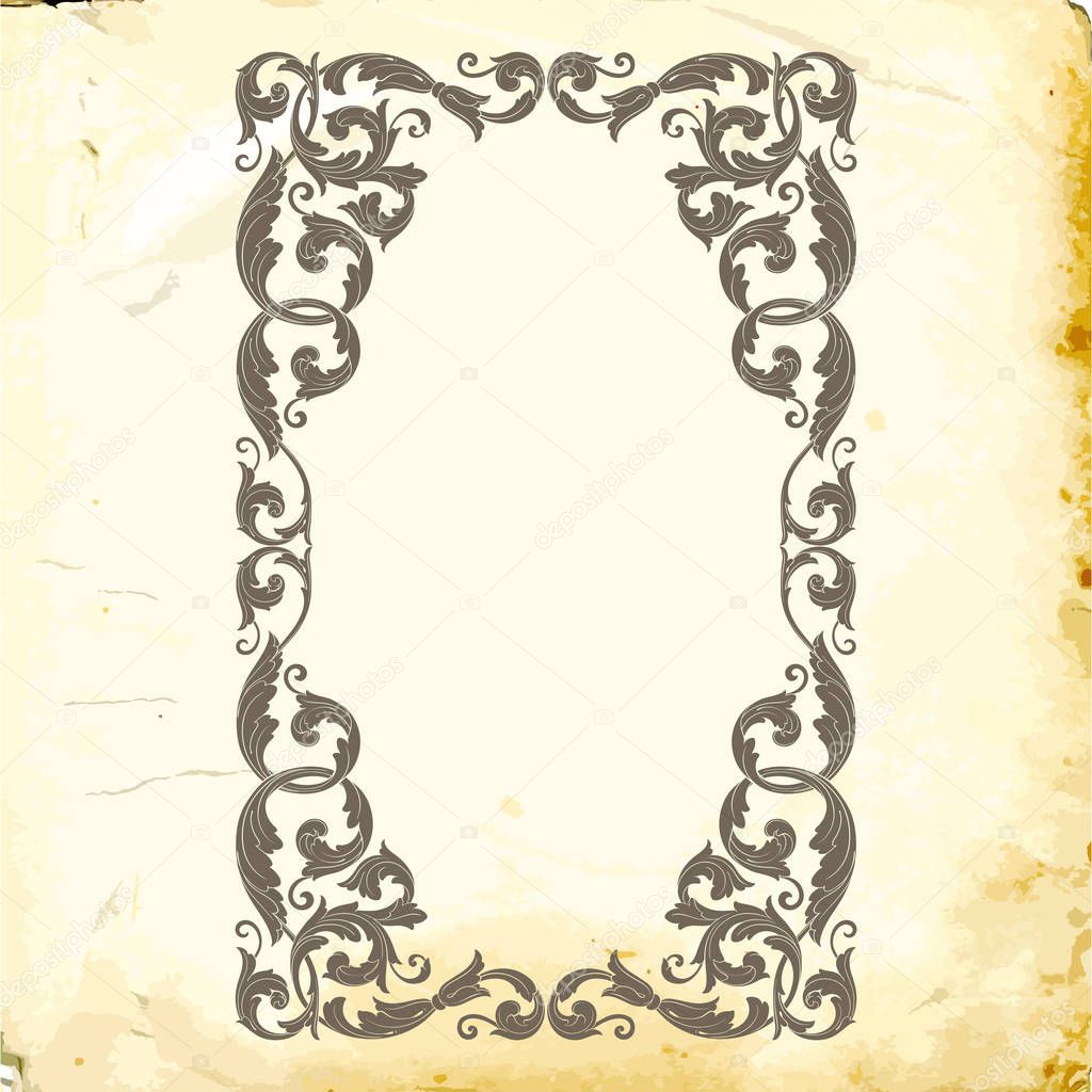 Vector baroque of vintage elements for design. 