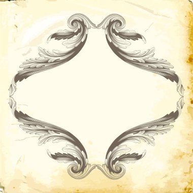 Tasarım için vintage elementlerin vektör barok 'u. 