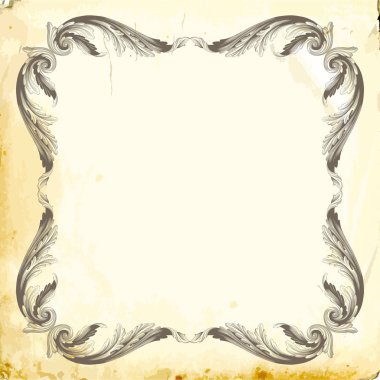 Tasarım için vintage elementlerin vektör barok 'u. 