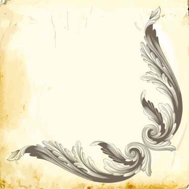 Tasarım için vintage elementlerin vektör barok 'u. 