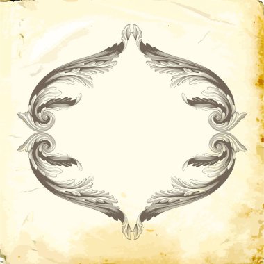 Tasarım için vintage elementlerin vektör barok 'u. 