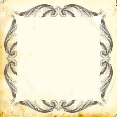 Tasarım için vintage elementlerin vektör barok 'u. 