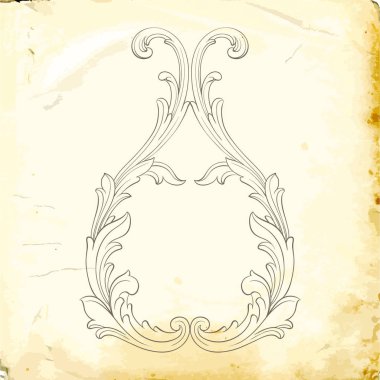 Tasarım için vintage elementlerin vektör barok 'u. 