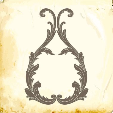 Tasarım için vintage elementlerin vektör barok 'u. 