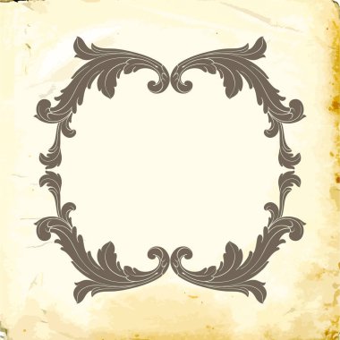 Tasarım için vintage elementlerin vektör barok 'u. 