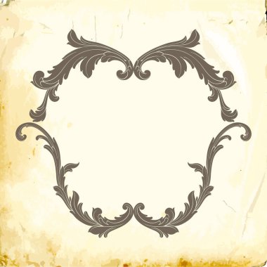 Tasarım için vintage elementlerin vektör barok 'u. 