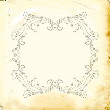 Tasarım için vintage elementlerin vektör barok 'u. 