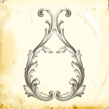 Tasarım için vintage elementlerin vektör barok 'u. 