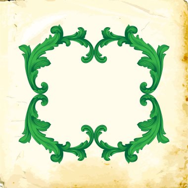 Tasarım için vintage elementlerin vektör barok 'u. 