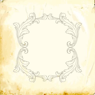 Tasarım için vintage elementlerin vektör barok 'u. 