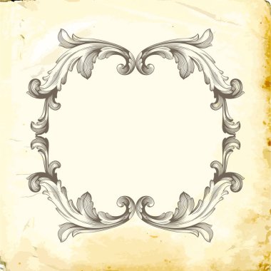 Tasarım için vintage elementlerin vektör barok 'u. 