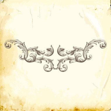 Tasarım için vintage elementlerin vektör barok 'u. 