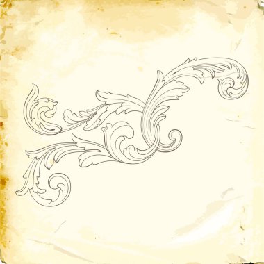 Tasarım için vintage elementlerin vektör barok 'u. 