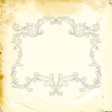 Tasarım için vintage elementlerin vektör barok 'u. 