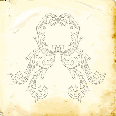 Tasarım için vintage elementlerin vektör barok 'u. 