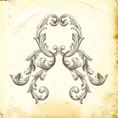 Tasarım için vintage elementlerin vektör barok 'u. 