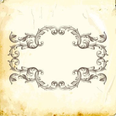 Tasarım için vintage elementlerin vektör barok 'u. 