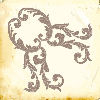 Tasarım için vintage elementlerin vektör barok 'u. 