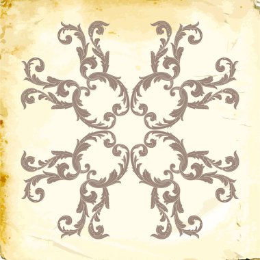 Tasarım için vintage elementlerin vektör barok 'u. 