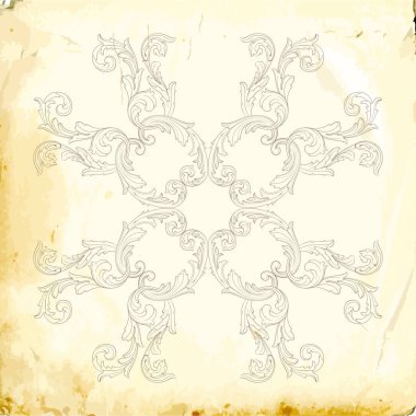 Tasarım için vintage elementlerin vektör barok 'u. 