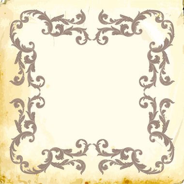 Tasarım için vintage elementlerin vektör barok 'u. 