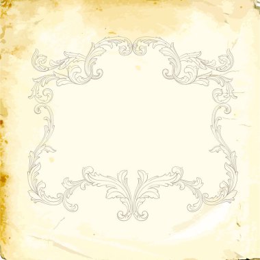 Tasarım için vintage elementlerin vektör barok 'u. 