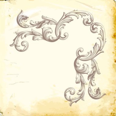 Tasarım için vintage elementlerin vektör barok 'u. 