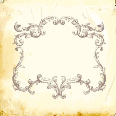 Tasarım için vintage elementlerin vektör barok 'u. 