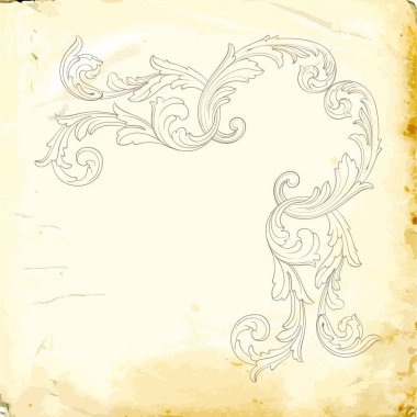 Tasarım için vintage elementlerin vektör barok 'u. 