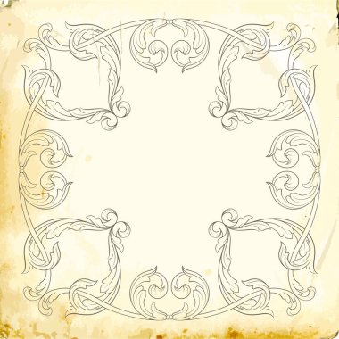 Tasarım için vintage elementlerin vektör barok 'u. 