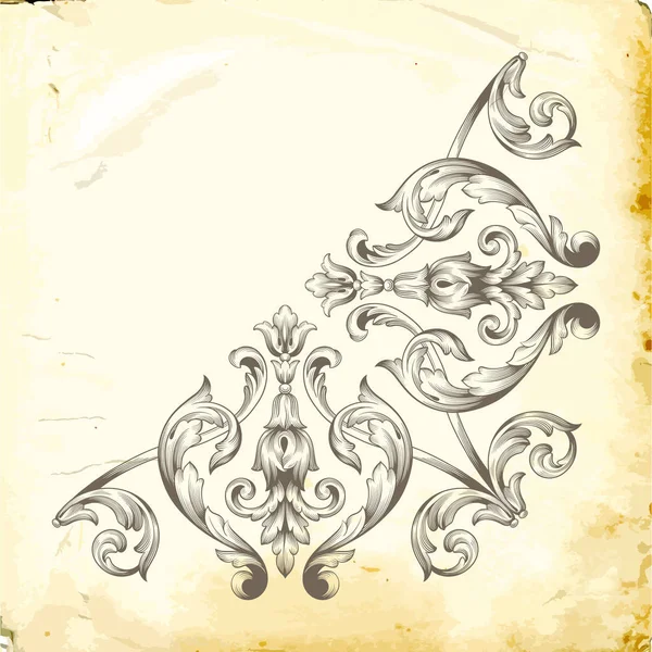 Tasarım için vintage elementlerin vektör barok 'u. 