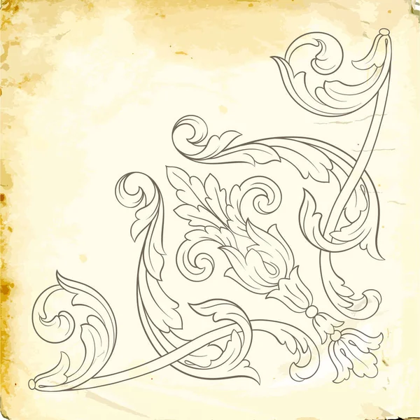 Tasarım için vintage elementlerin vektör barok 'u. 