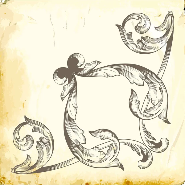 Tasarım için vintage elementlerin vektör barok 'u. 